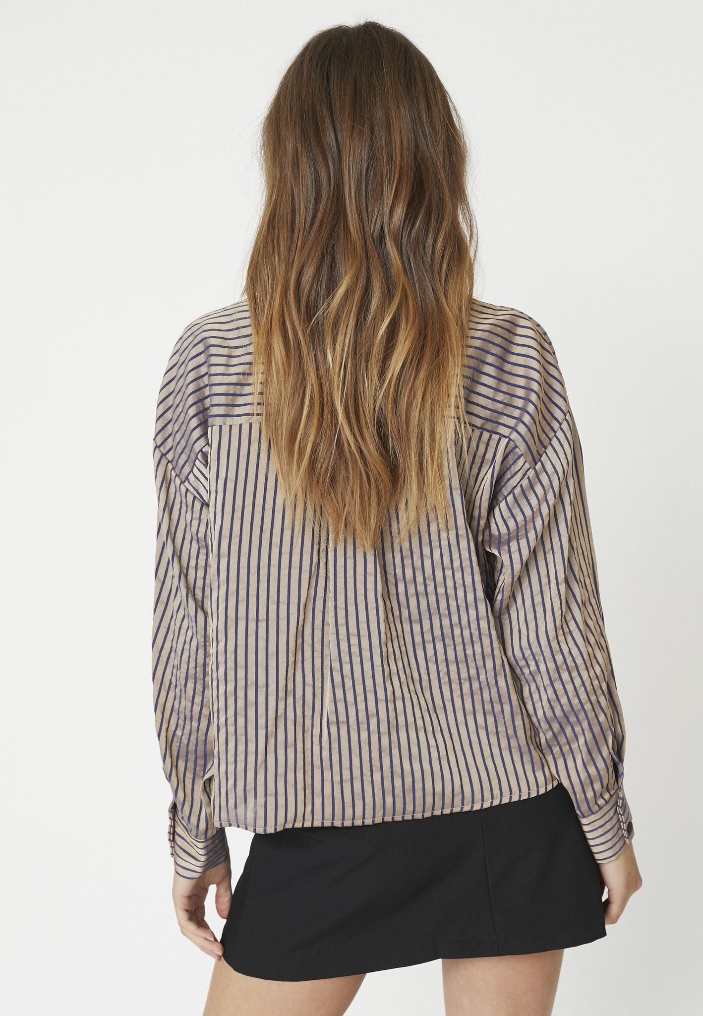 blouse | CALVIA - caramel/blauw