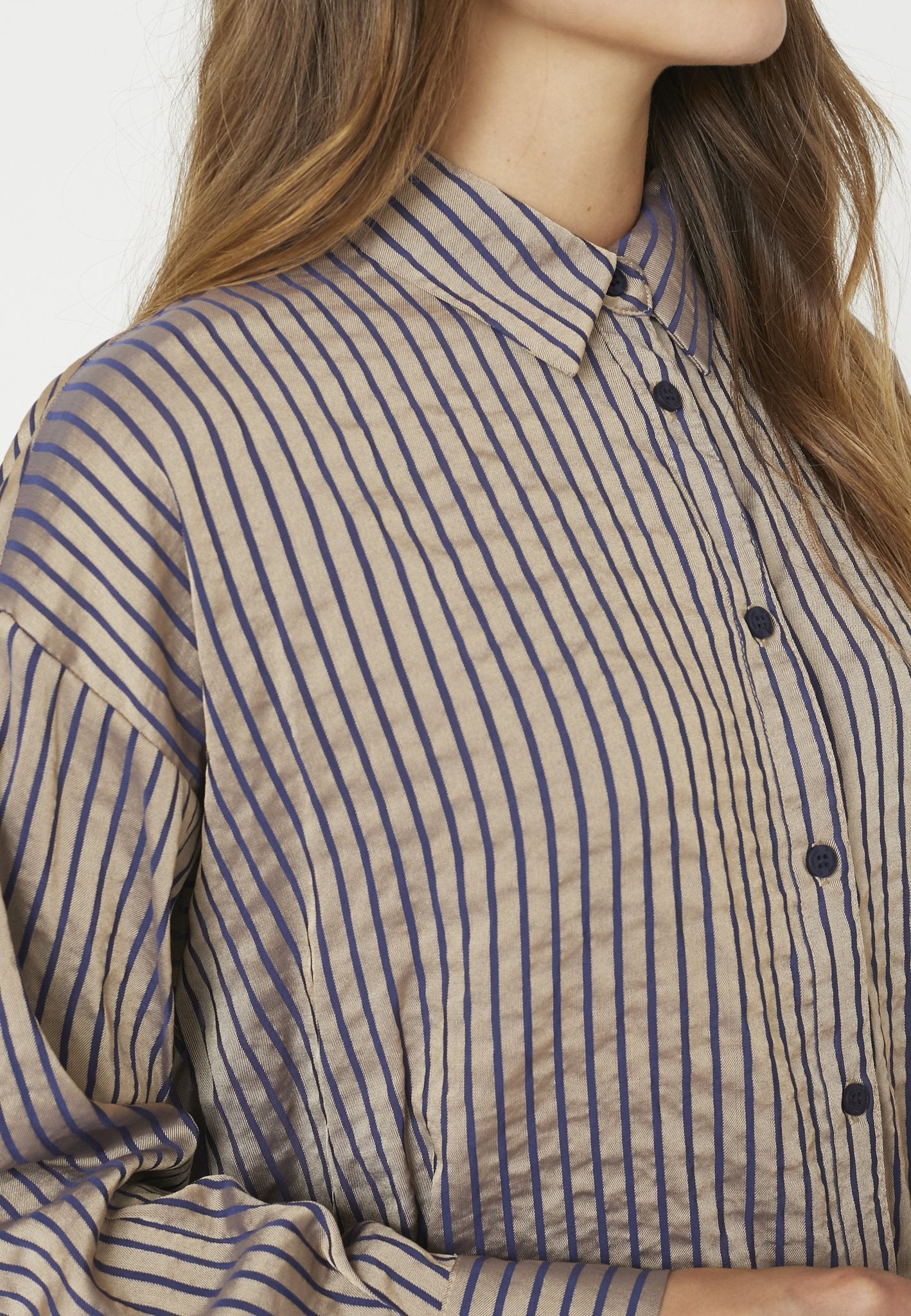 blouse | CALVIA - caramel/blauw