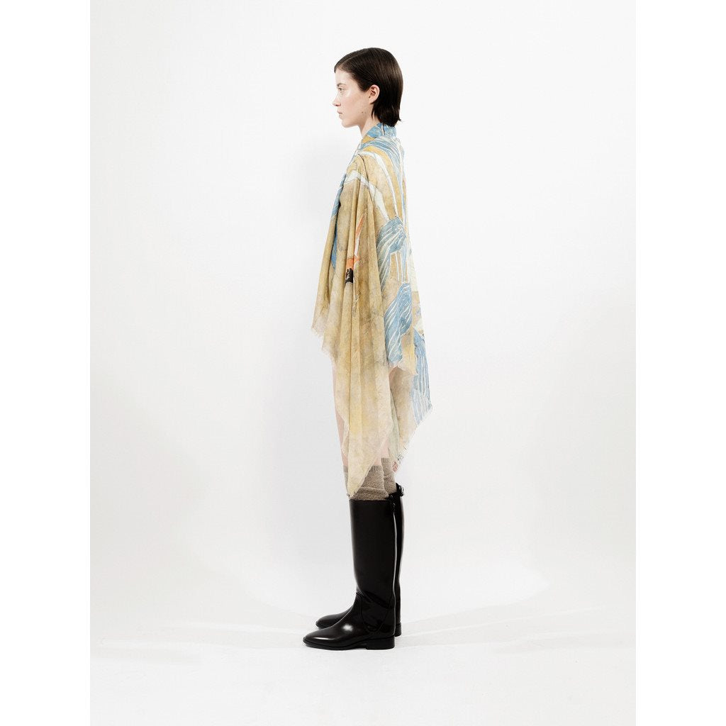 sjaal | ELA komadori - lichtblauw/zand