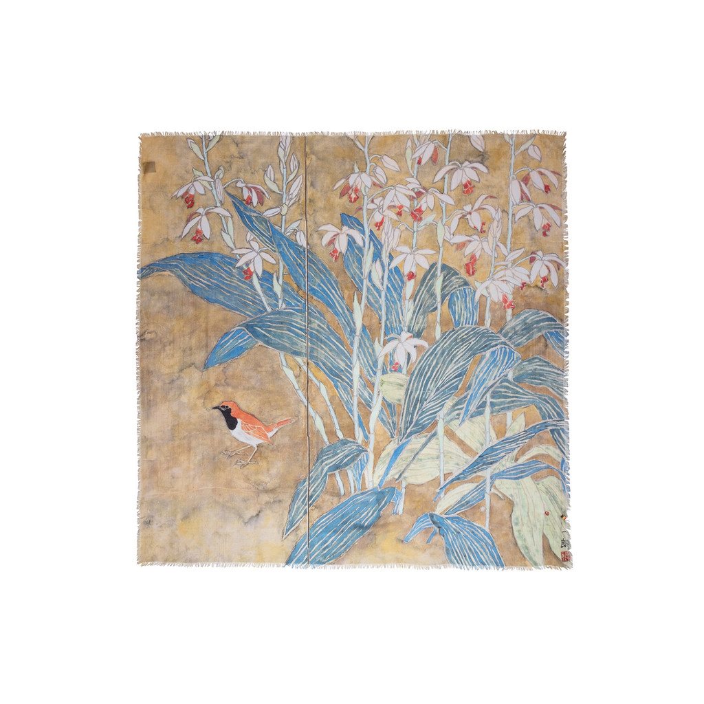 sjaal | ELA komadori - lichtblauw/zand