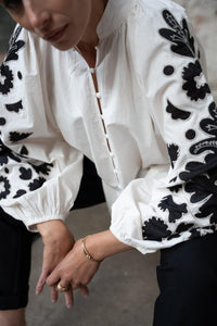 blouse | GLORIA - zwart/wit