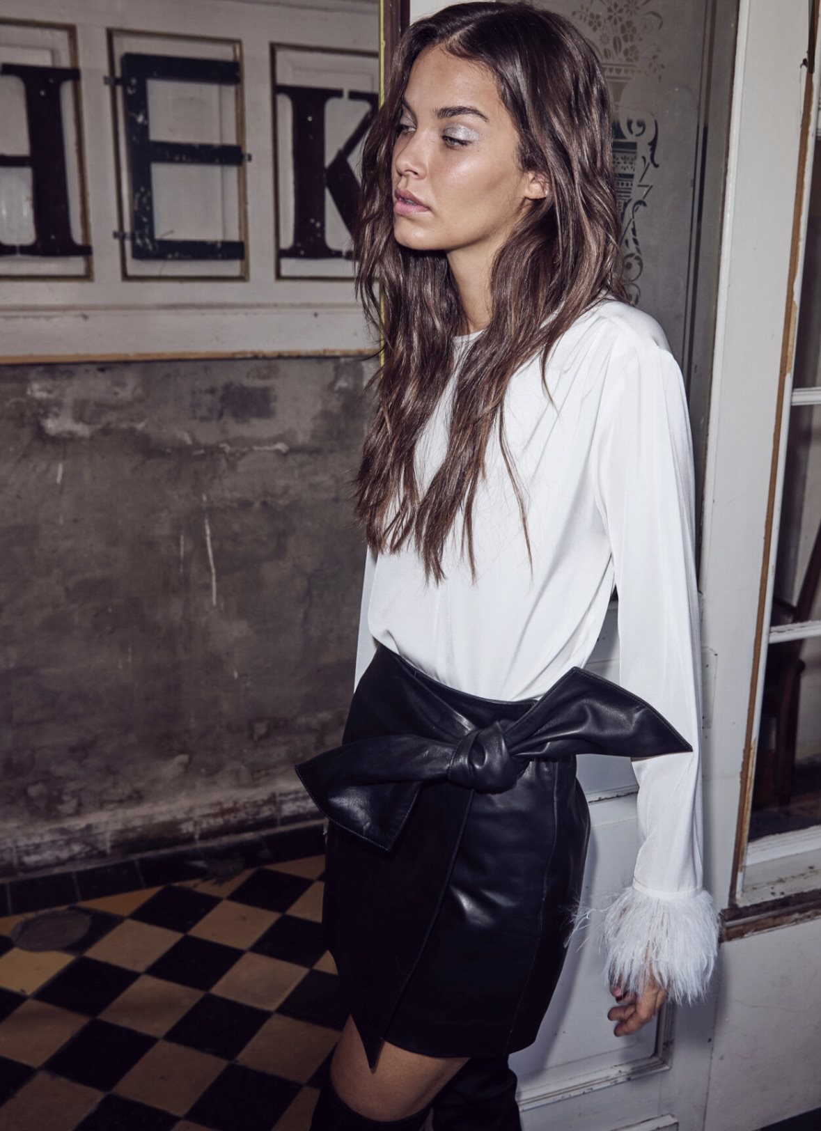 leren rokje | PHOEBE CC - zwart