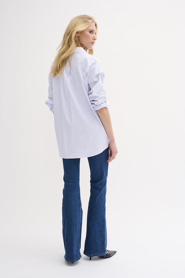 blouse | SHIRT - wit/lichtblauw