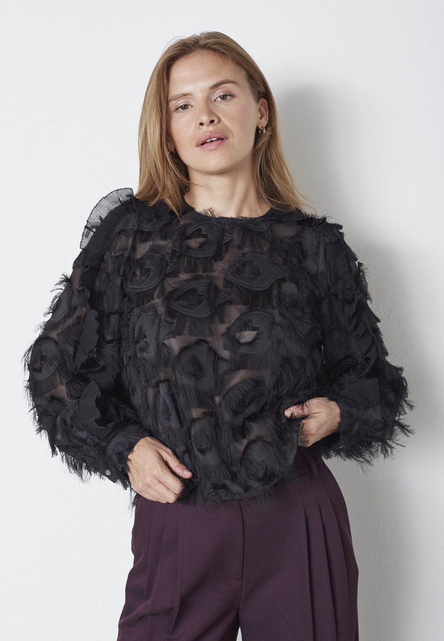 blouse | SYRA - zwart