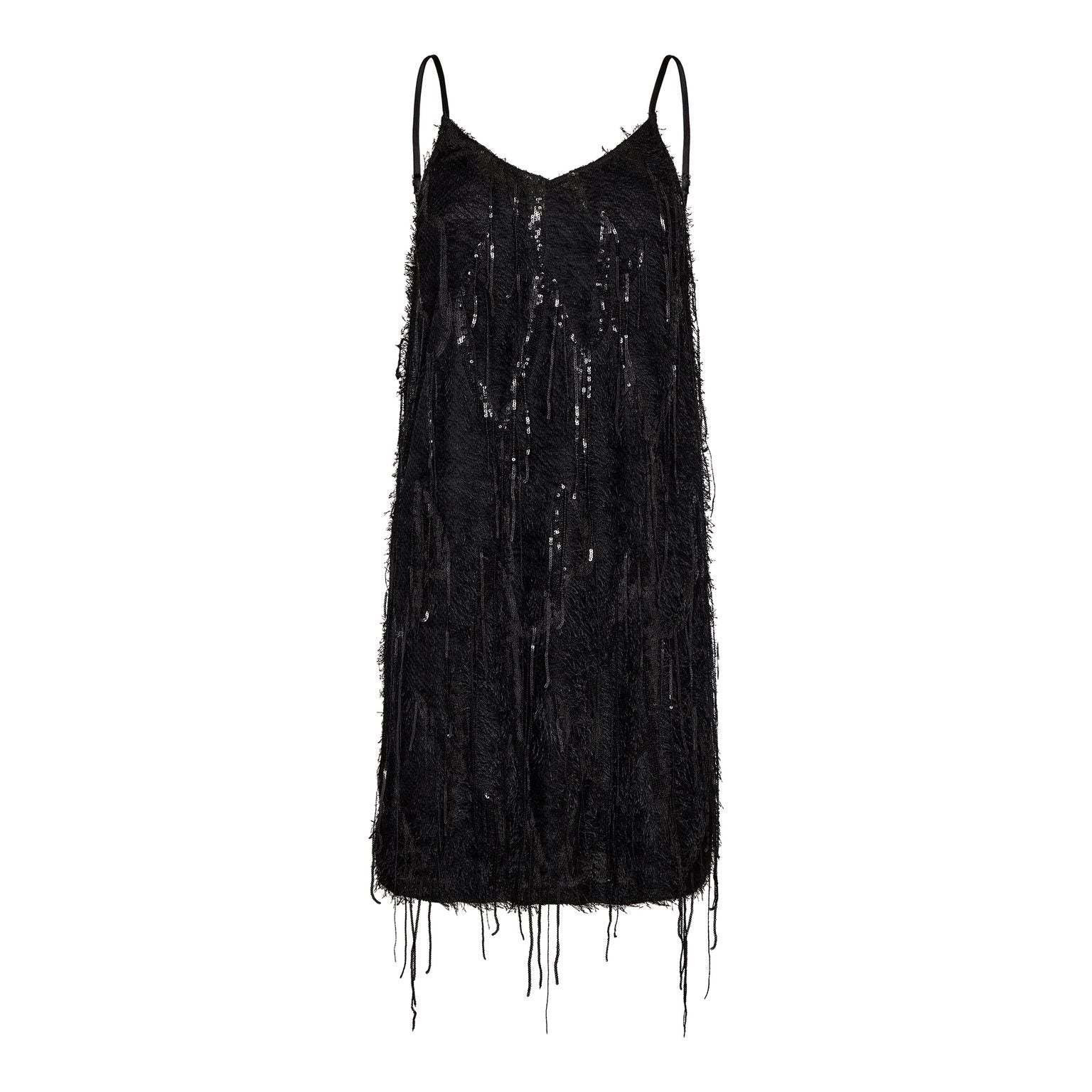 jurk | SillaCC Sequin Strap Dress - zwart